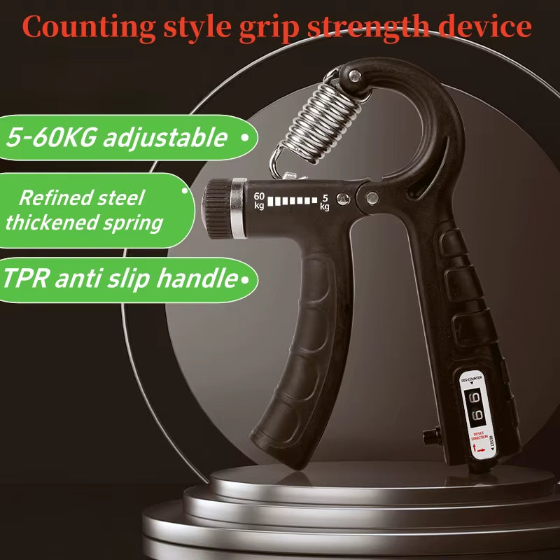 Adjustable Hand Grip Strengthener (5-60Kg) with Counter - Forearm and Wrist Exerciser for Muscle Development